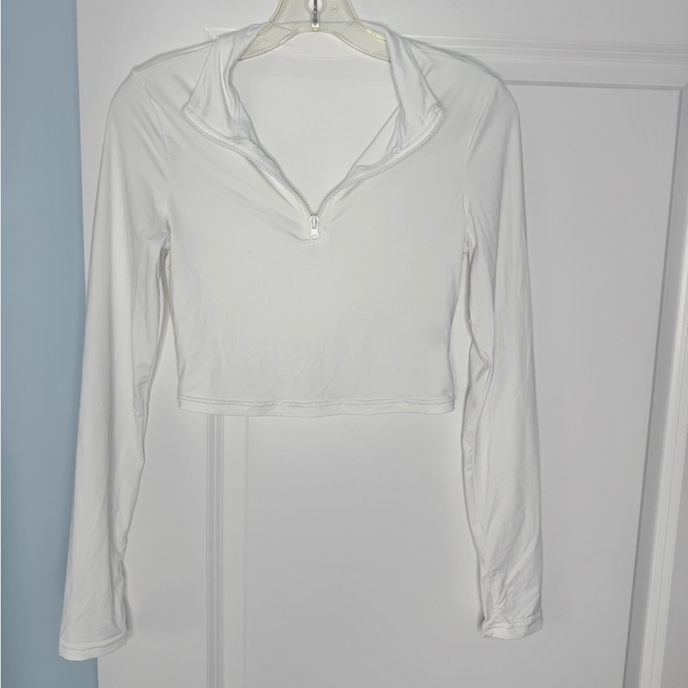 🍓6/$15🍓 White Long Sleeve Zip Neck Top